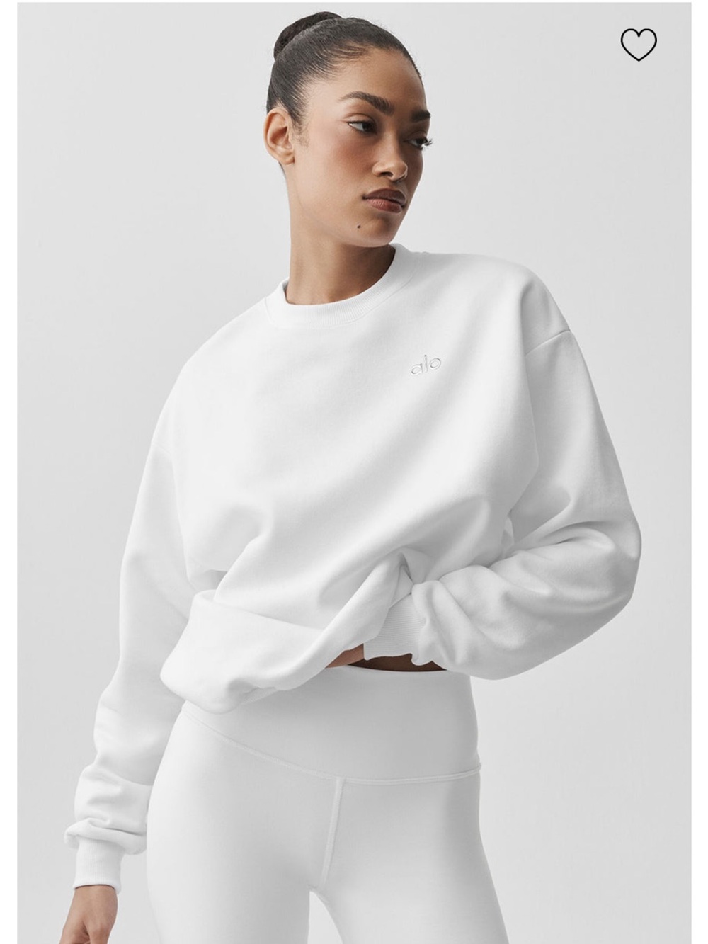 ALO Yoga White Crewneck Sweatshirt